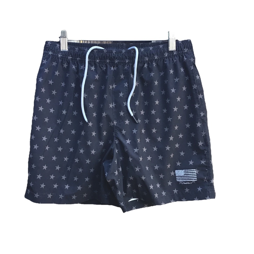 Chubbies Men's Medium 5.5" Inseam Black Star Print Swim Trunks Shorts